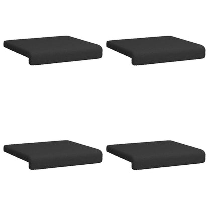 Bench Cushion 4 pcs Sherpa Fabric Black Depth 35 cm