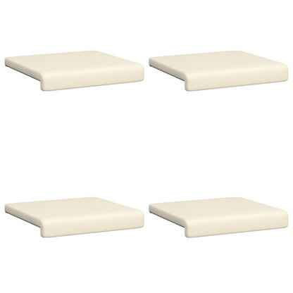Bench Cushion 4 pcs Textured Velvet Cream Depth 35 cm