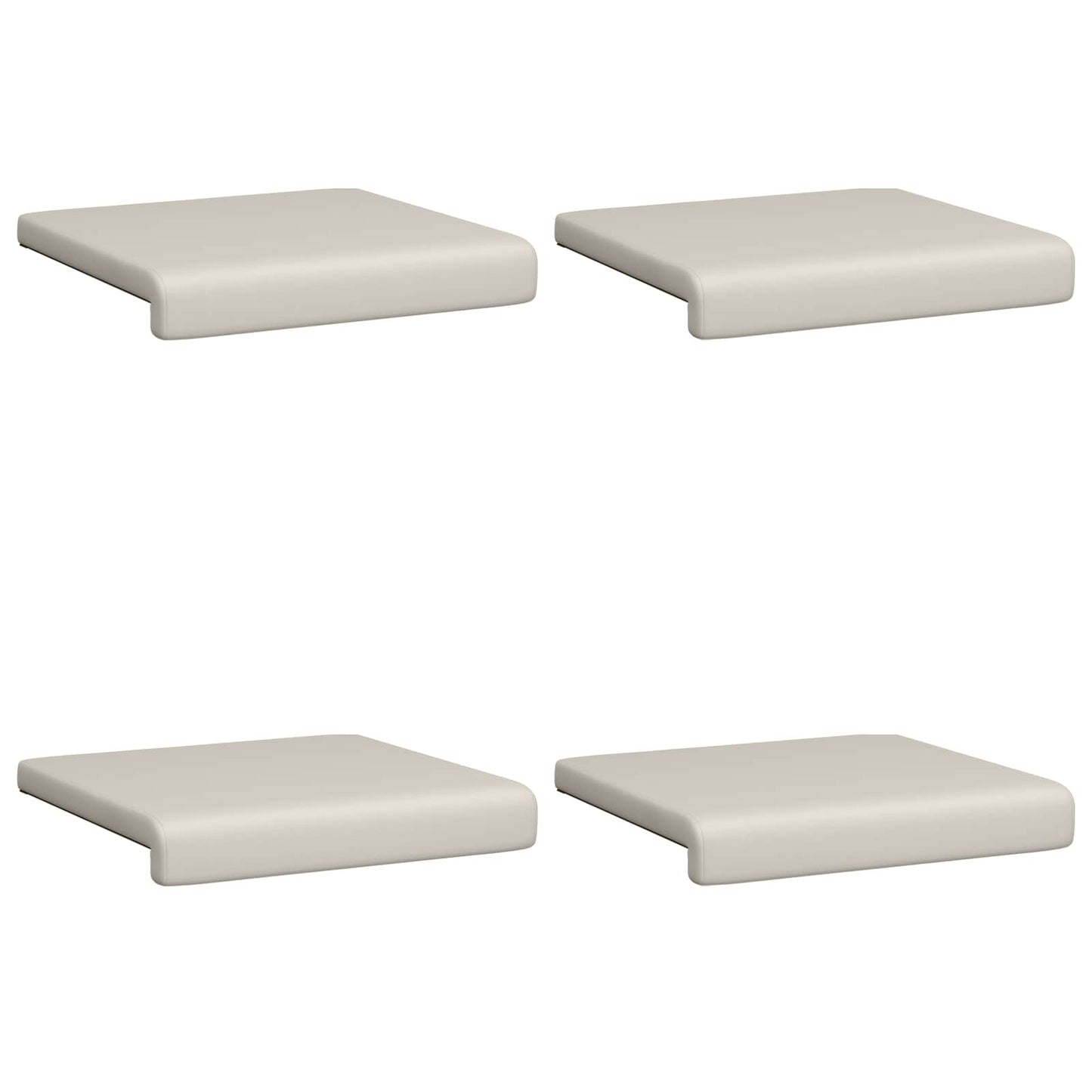 Bench Cushion 4 pcs Textured Velvet Oatmeal Depth 35 cm