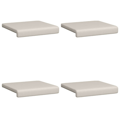 Bench Cushion 4 pcs Textured Velvet Oatmeal Depth 35 cm