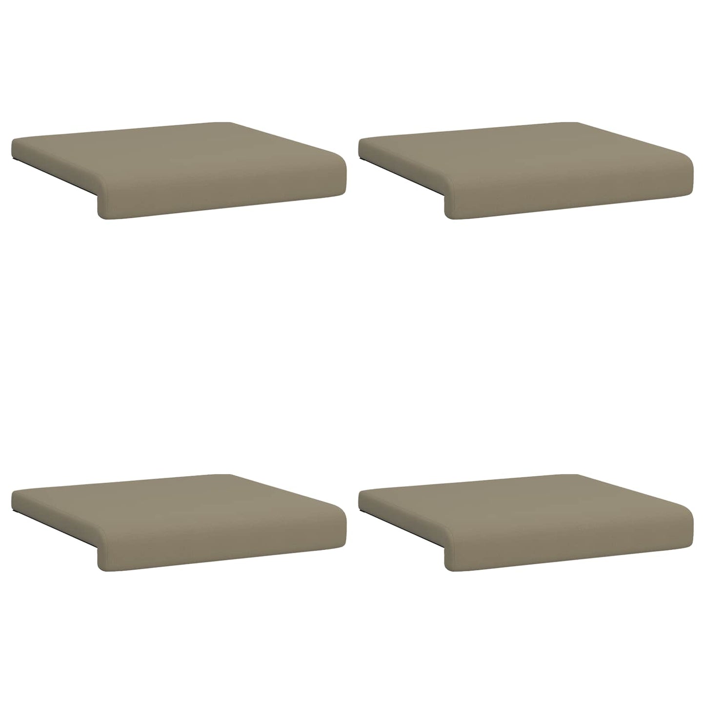 Bench Cushion 4 pcs Textured Velvet Khaki Depth 35 cm