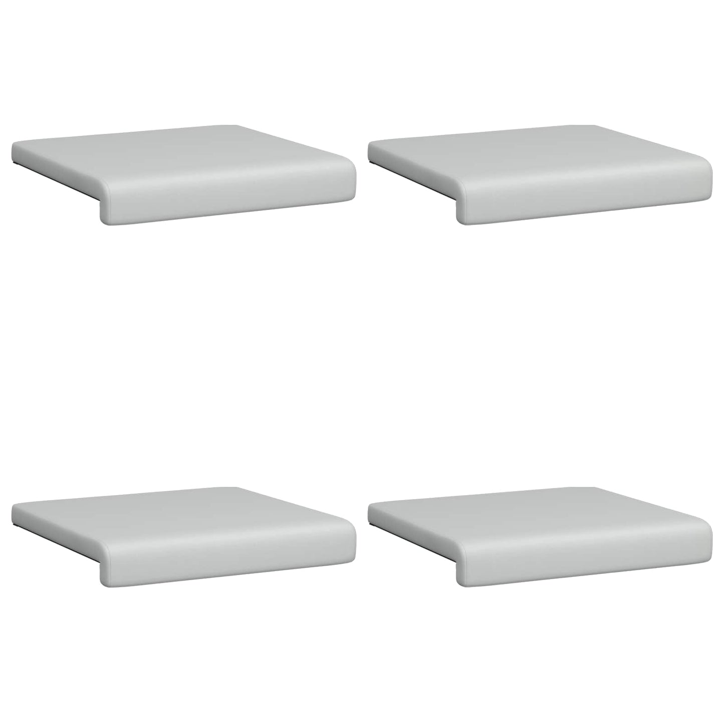 Bench Cushion 4 pcs Textured Velvet Light Grey Depth 35 cm