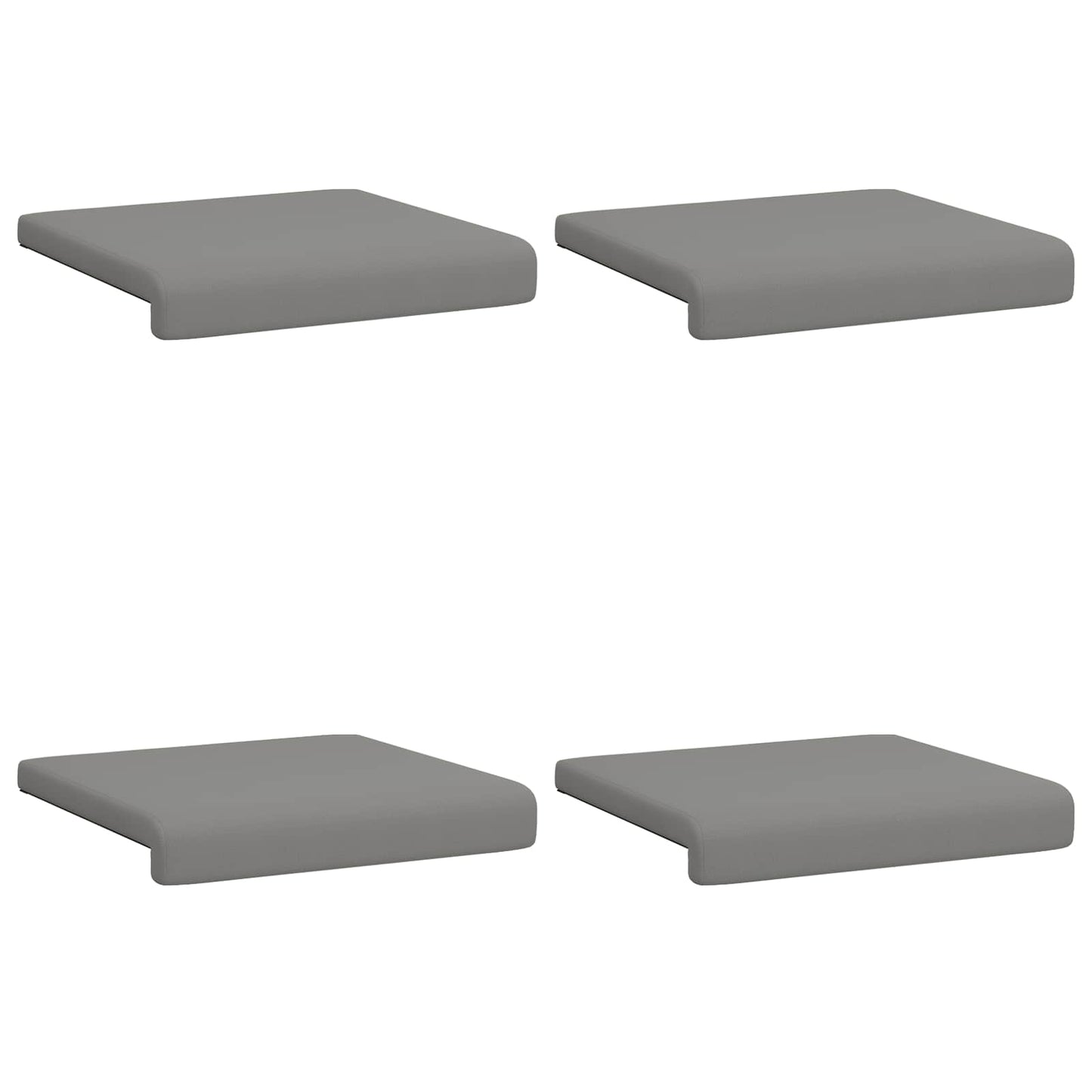 Bench Cushion 4 pcs Textured Velvet Dark Grey Depth 35 cm