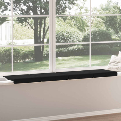 Bench Cushion 4 pcs Textured Velvet Black Depth 35 cm