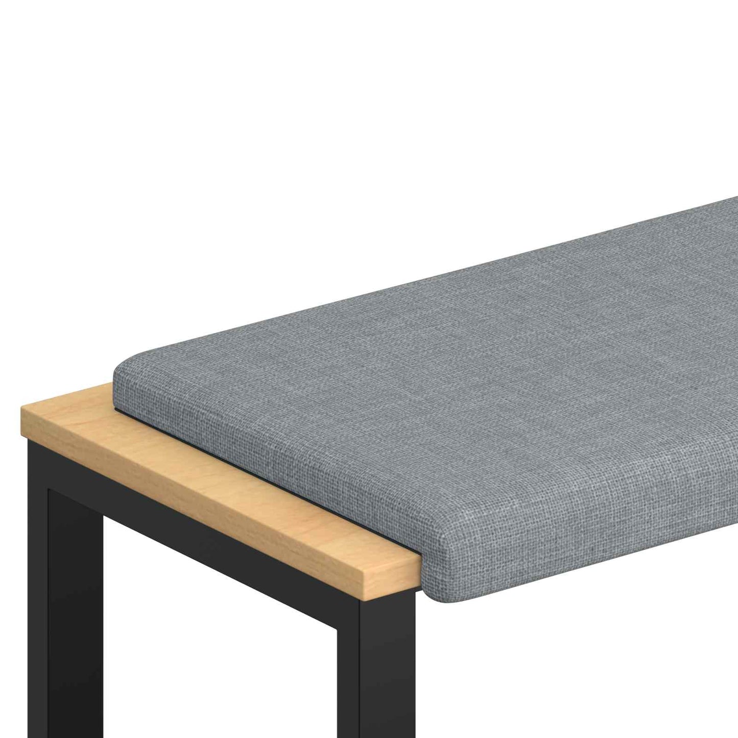 Bench Cushion Fabric Light Grey Depth 35 cm