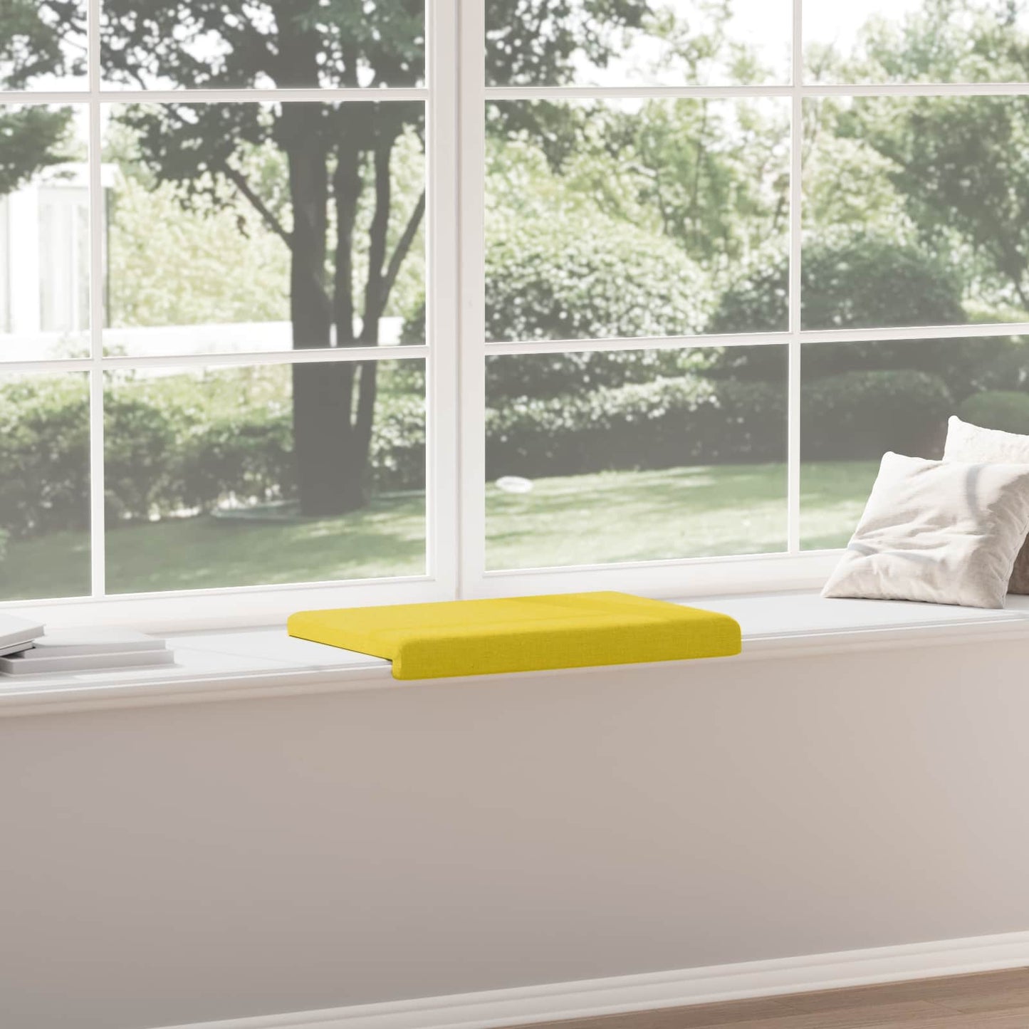 Bench Cushion Fabric Light Yellow Depth 35 cm