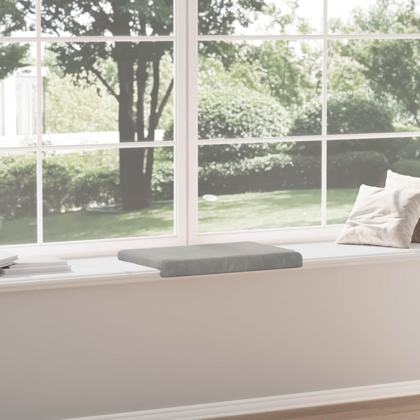 Bench Cushion Velvet Light Grey Depth 35 cm