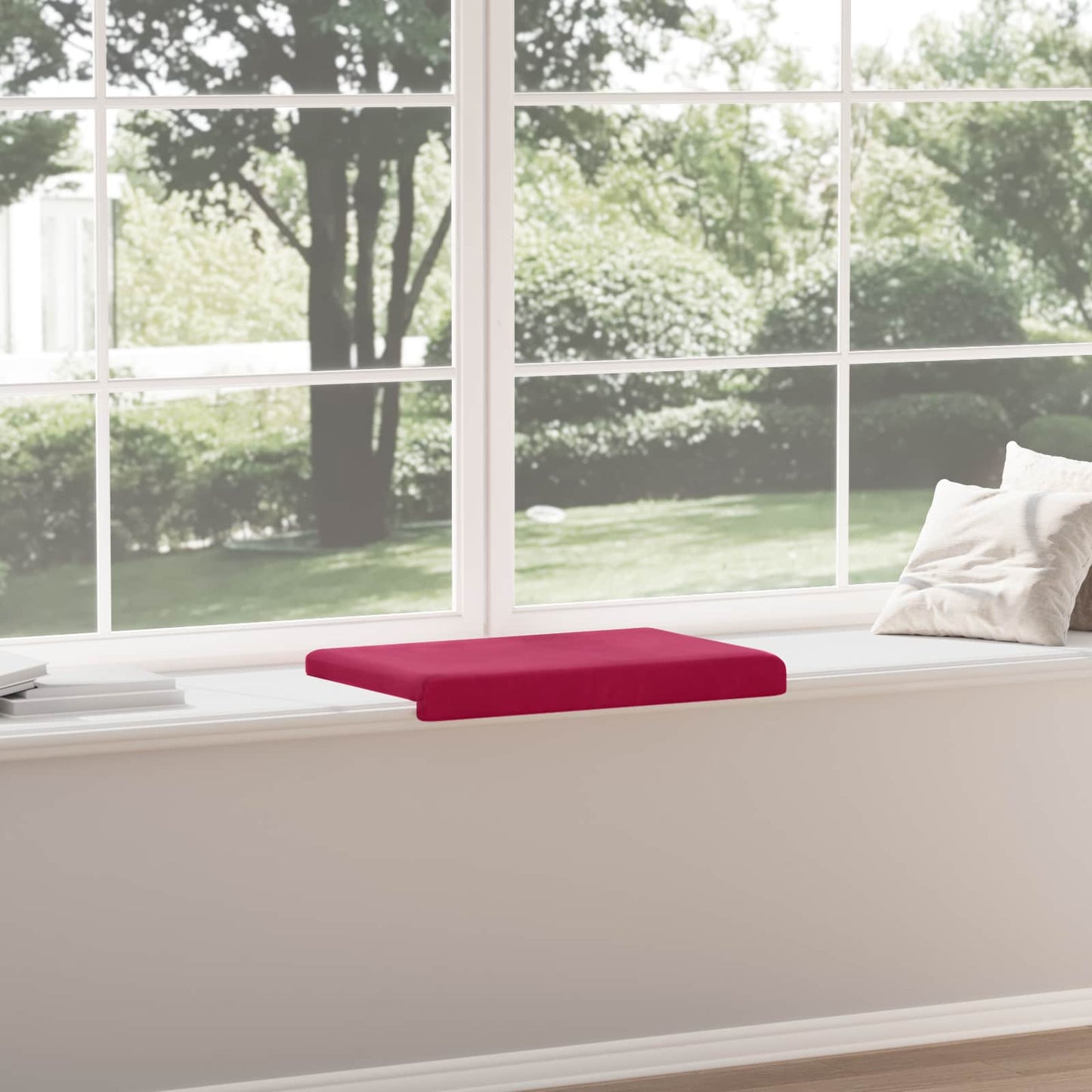 Bench Cushion Velvet Wine Red Depth 35 cm