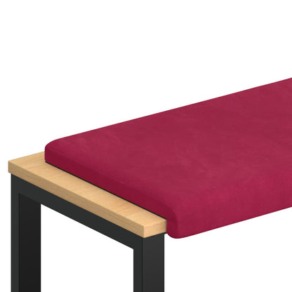 Bench Cushion Velvet Wine Red Depth 35 cm