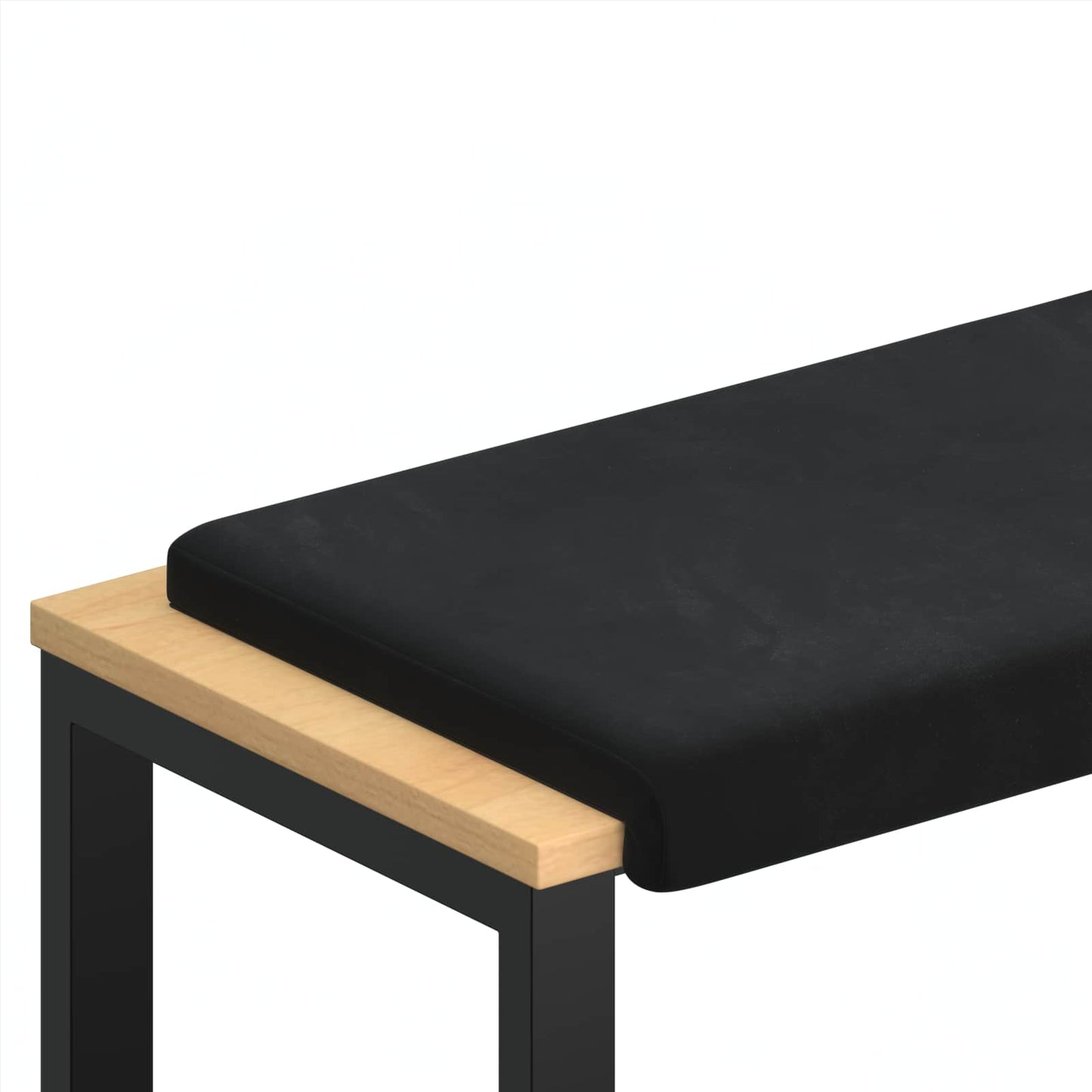 Bench Cushion Velvet Black Depth 35 cm