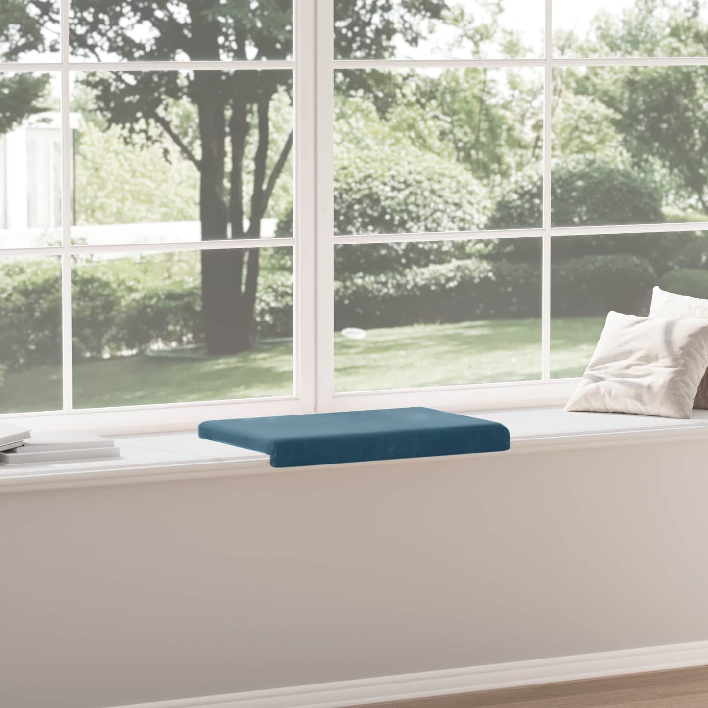 Bench Cushion Velvet Blue Depth 35 cm