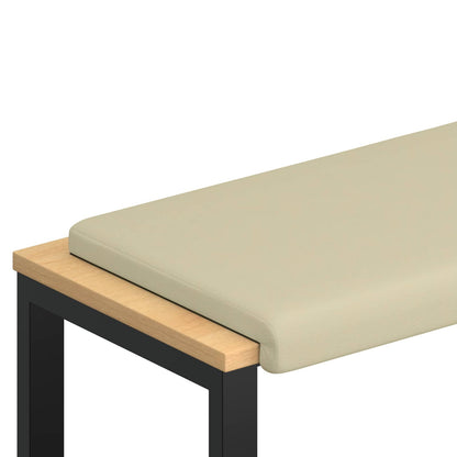 Bench Cushion Faux Leather Cream Depth 35 cm