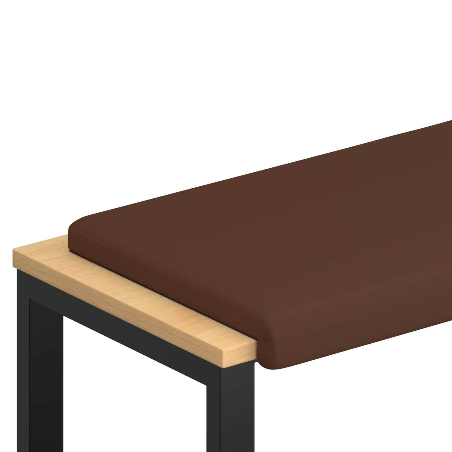 Bench Cushion Faux Leather Brown Depth 35 cm