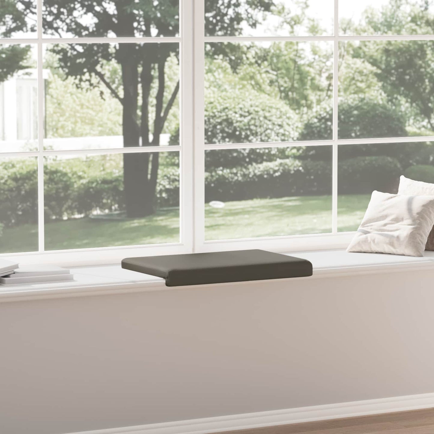 Bench Cushion Faux Leather Grey Depth 35 cm