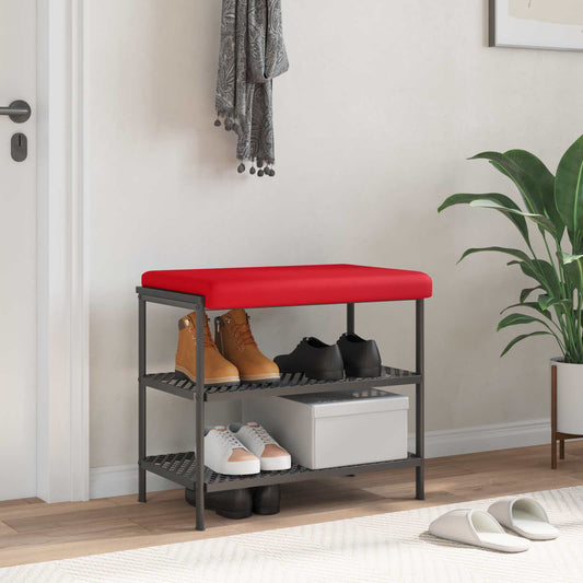 Bench Cushion Faux Leather Red Depth 35 cm