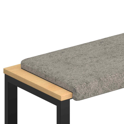 Bench Cushion Faux Suede Fabric Light Grey Depth 35 cm