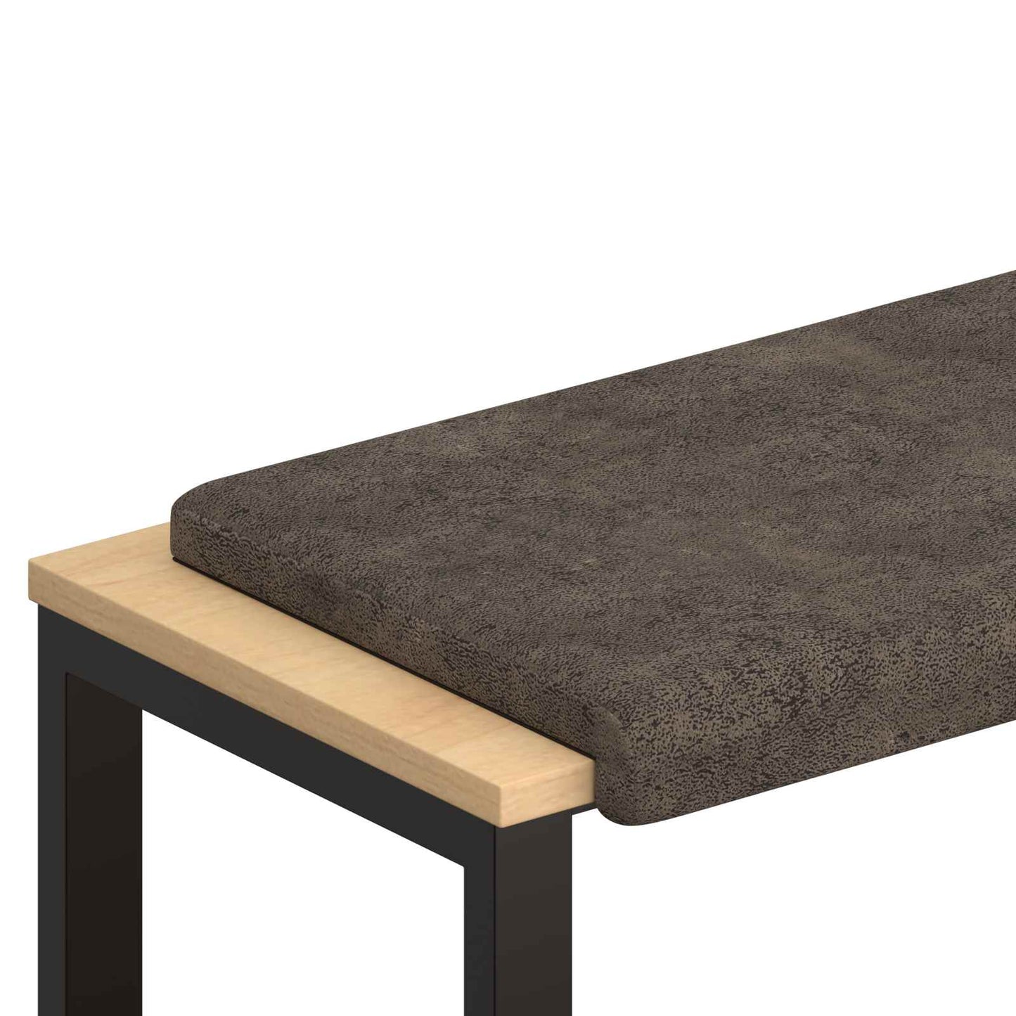 Bench Cushion Faux Suede Fabric Dark Grey Depth 35 cm