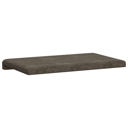 Bench Cushion Faux Suede Fabric Dark Grey Depth 35 cm