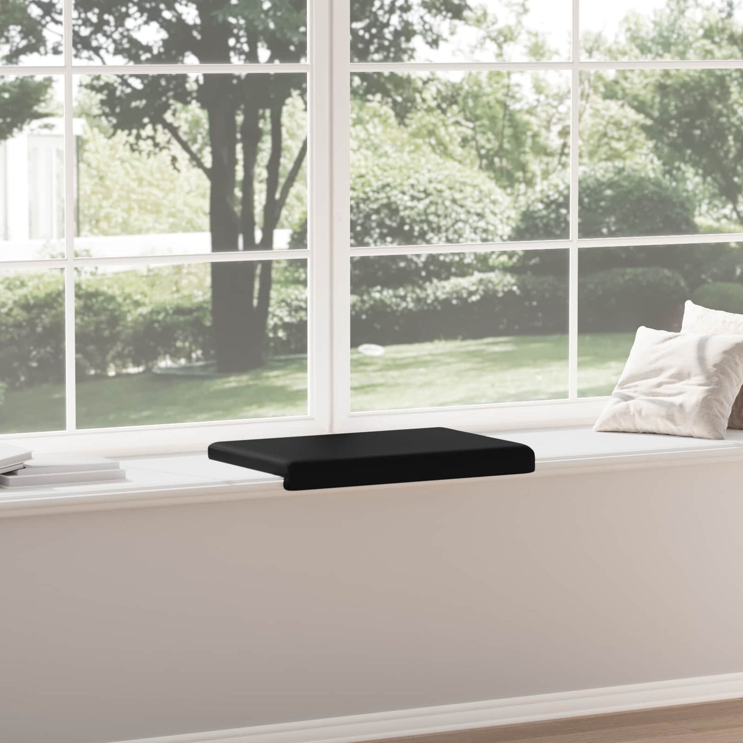 Bench Cushion Microfiber Black Depth 35 cm