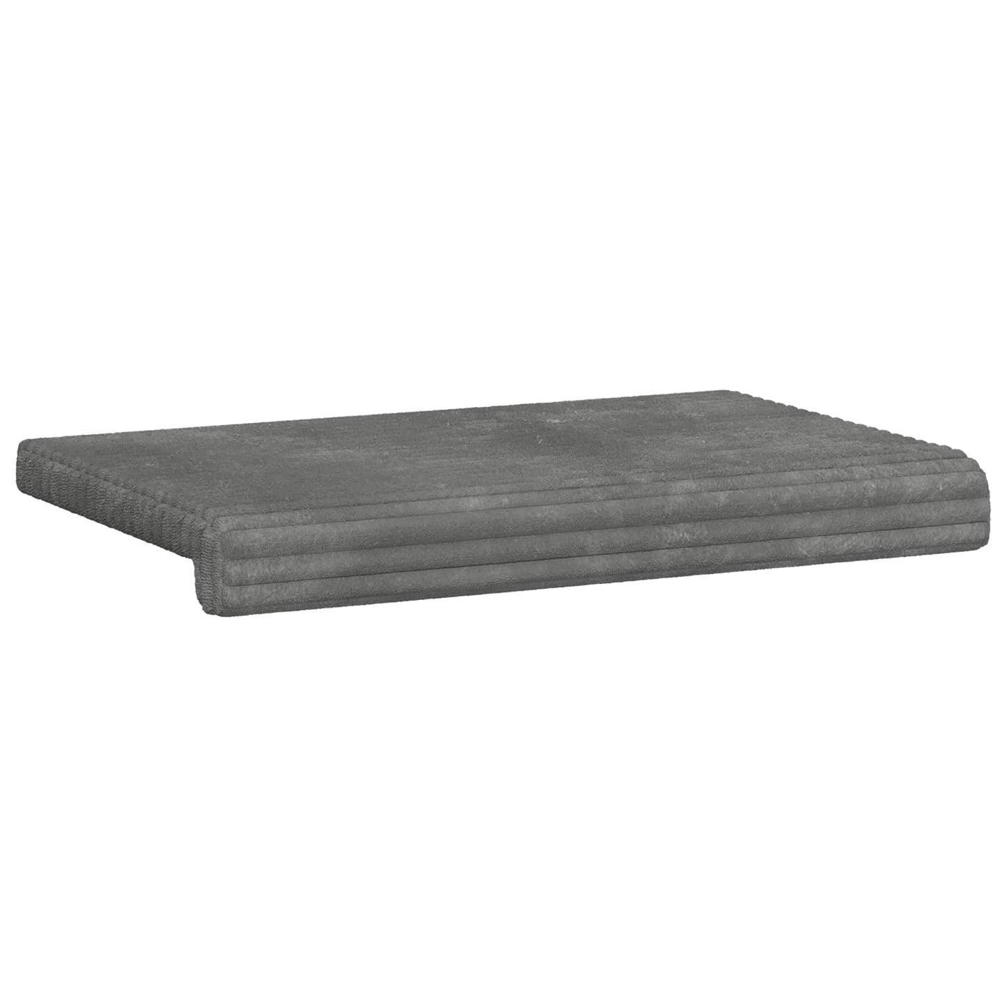 Bench Cushion Plush Corduroy Light Grey Depth 35 cm