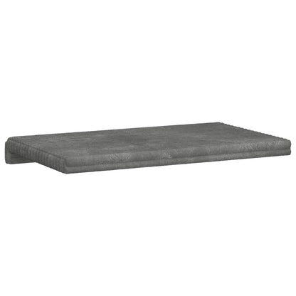 Bench Cushion Plush Corduroy Light Grey Depth 35 cm