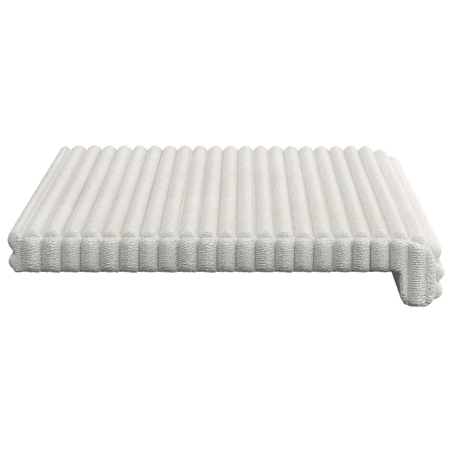 Bench Cushion Plush Corduroy Cream Depth 35 cm