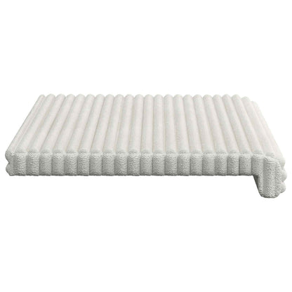 Bench Cushion Plush Corduroy Cream Depth 35 cm