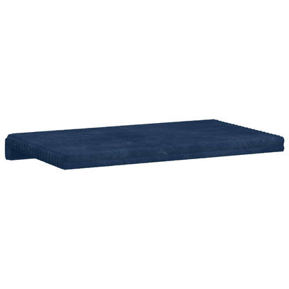 Bench Cushion Plush Corduroy Navy Blue Depth 35 cm