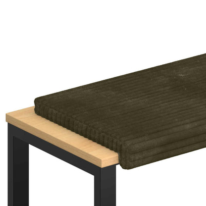 Bench Cushion Plush Corduroy Green Depth 35 cm