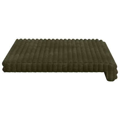 Bench Cushion Plush Corduroy Green Depth 35 cm