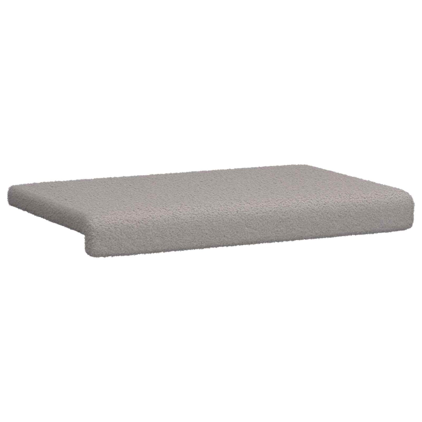 Bench Cushion Sherpa Fabric Light Grey Depth 35 cm