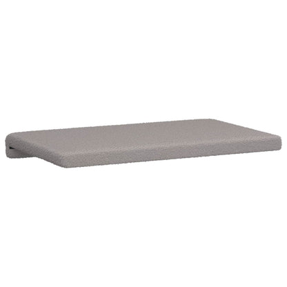 Bench Cushion Sherpa Fabric Light Grey Depth 35 cm