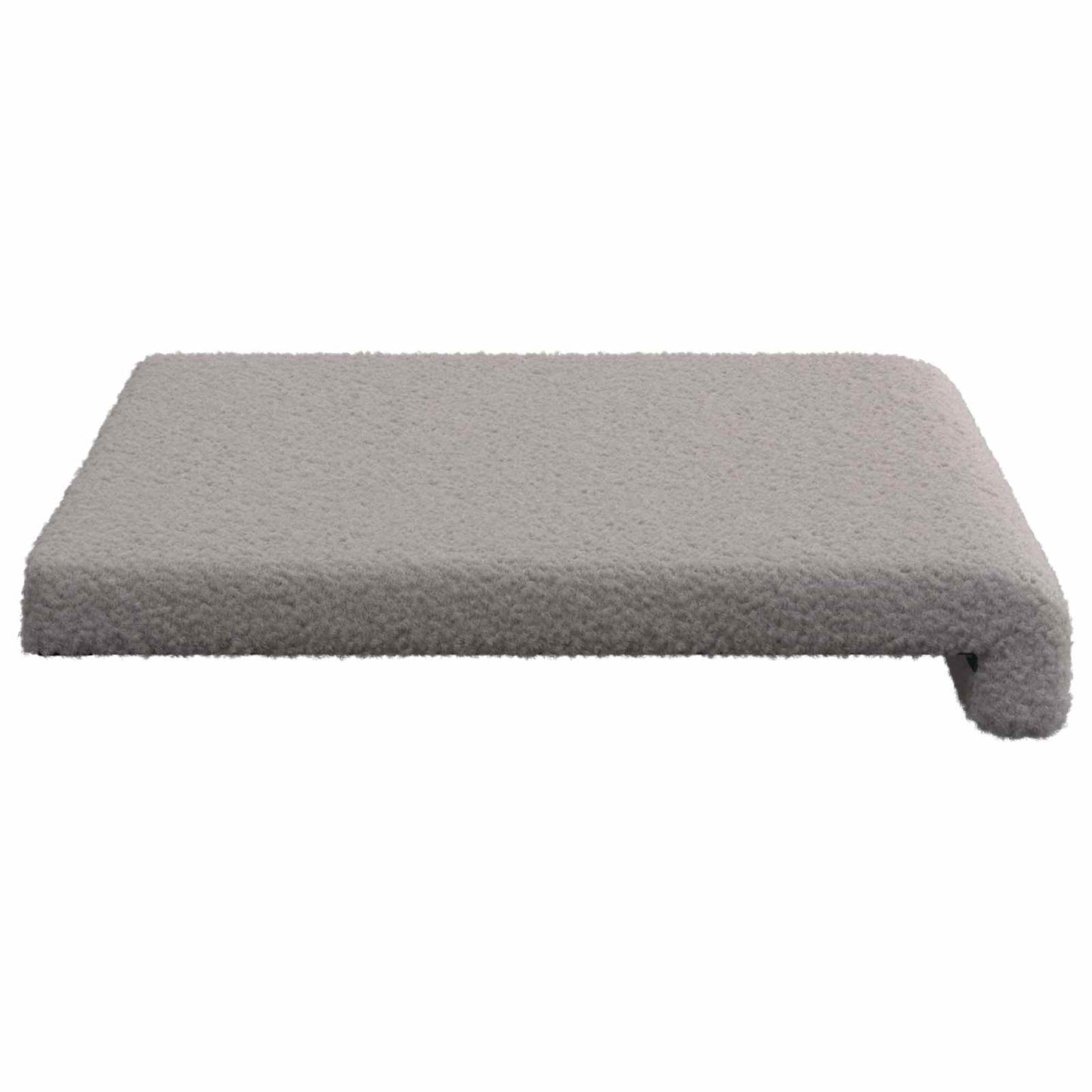 Bench Cushion Sherpa Fabric Light Grey Depth 35 cm