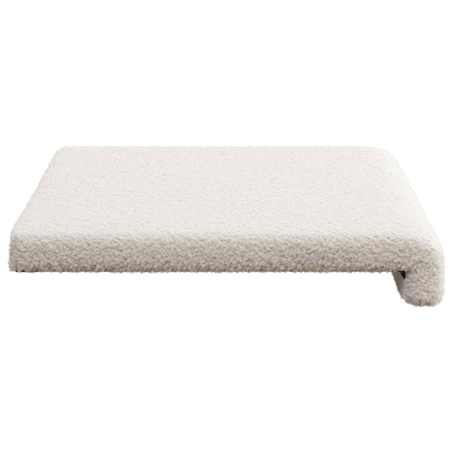Bench Cushion Sherpa Fabric Cream Depth 35 cm