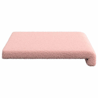 Bench Cushion Sherpa Fabric Pink Depth 35 cm