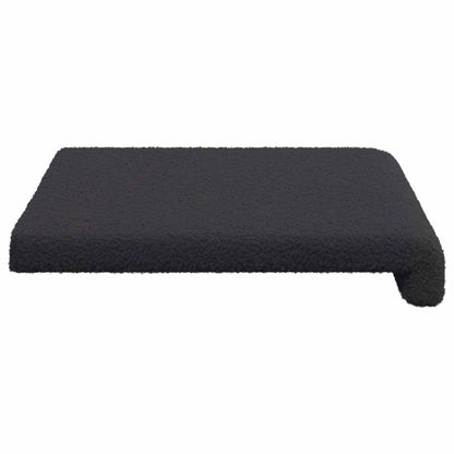 Bench Cushion Sherpa Fabric Dark Grey Depth 35 cm