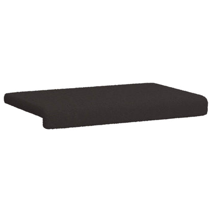 Bench Cushion Sherpa Fabric Black Depth 35 cm