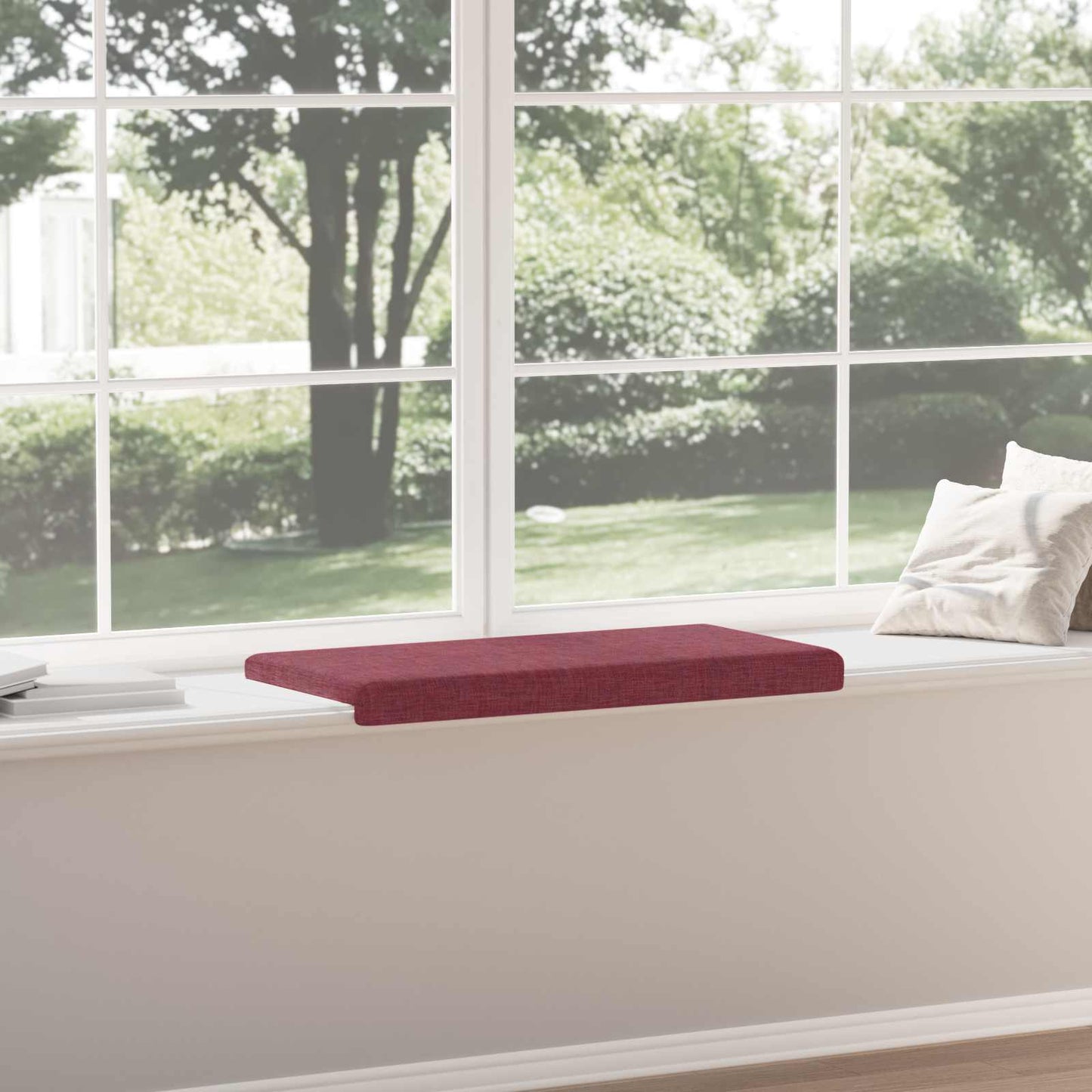 Bench Cushion Fabric Wine Red Depth 35 cm