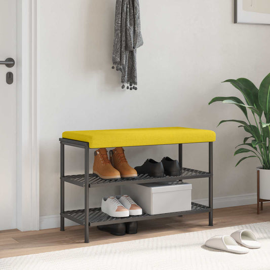 Bench Cushion Fabric Light Yellow Depth 35 cm