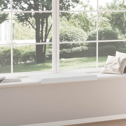 Bench Cushion Fabric White Depth 35 cm