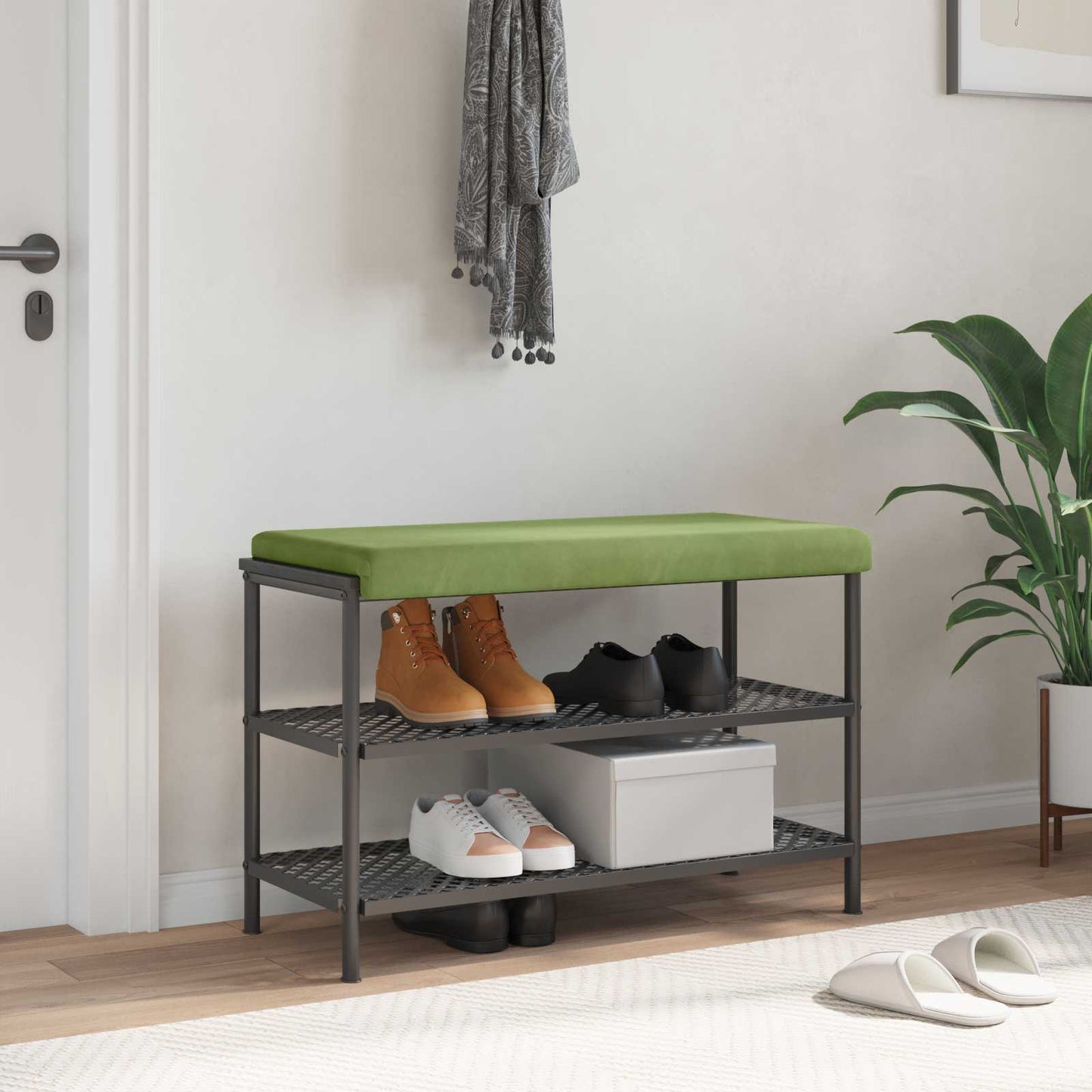 Bench Cushion Velvet Light Green Depth 35 cm