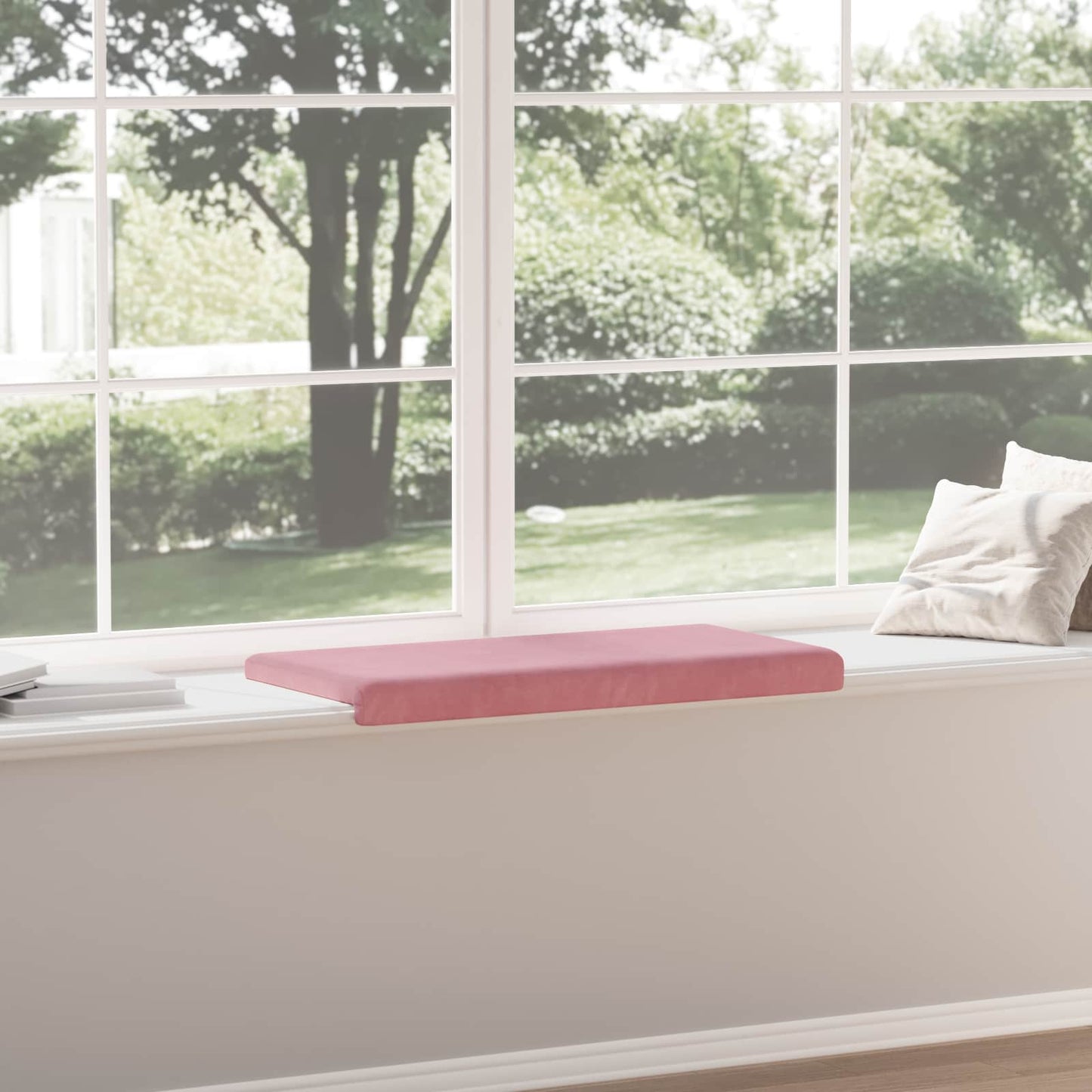 Bench Cushion Velvet Pink Depth 35 cm