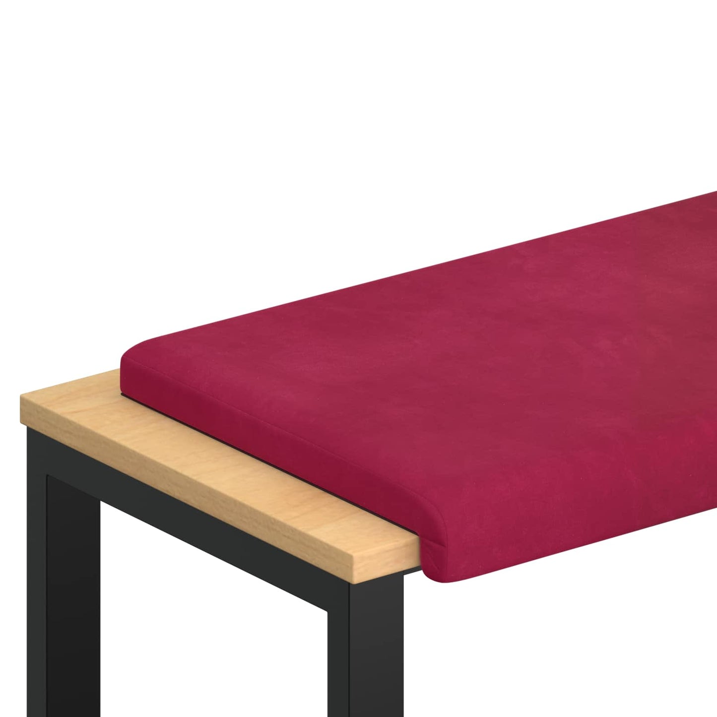 Bench Cushion Velvet Wine Red Depth 35 cm