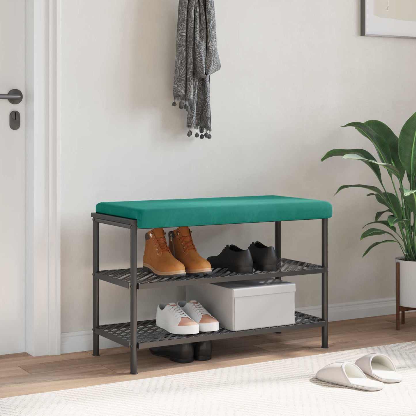 Bench Cushion Velvet Turquoise Depth 35 cm