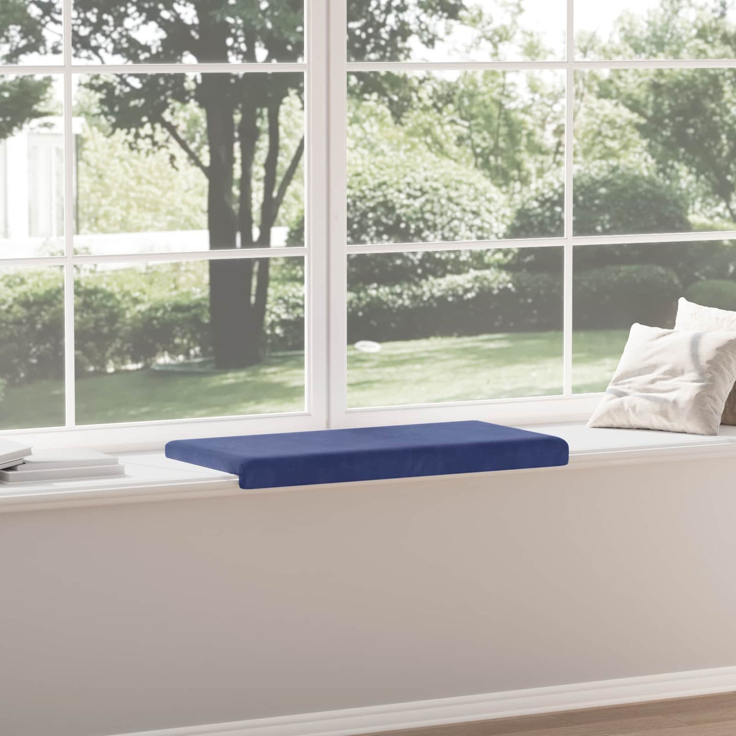 Bench Cushion Velvet Police Blue Depth 35 cm