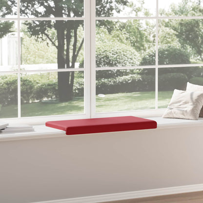 Bench Cushion Faux Leather Wine Red Depth 35 cm