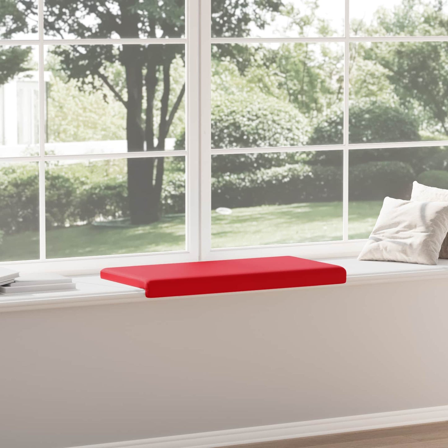Bench Cushion Faux Leather Red Depth 35 cm