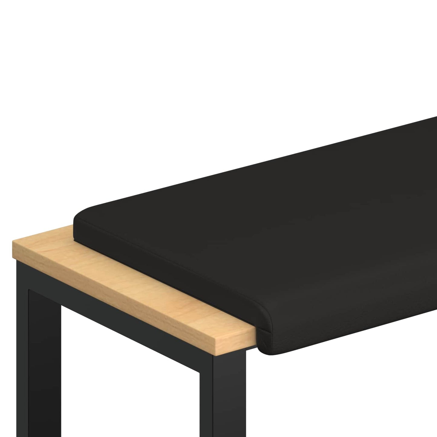 Bench Cushion Faux Leather Black Depth 35 cm
