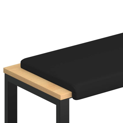 Bench Cushion Faux Leather Black Depth 35 cm