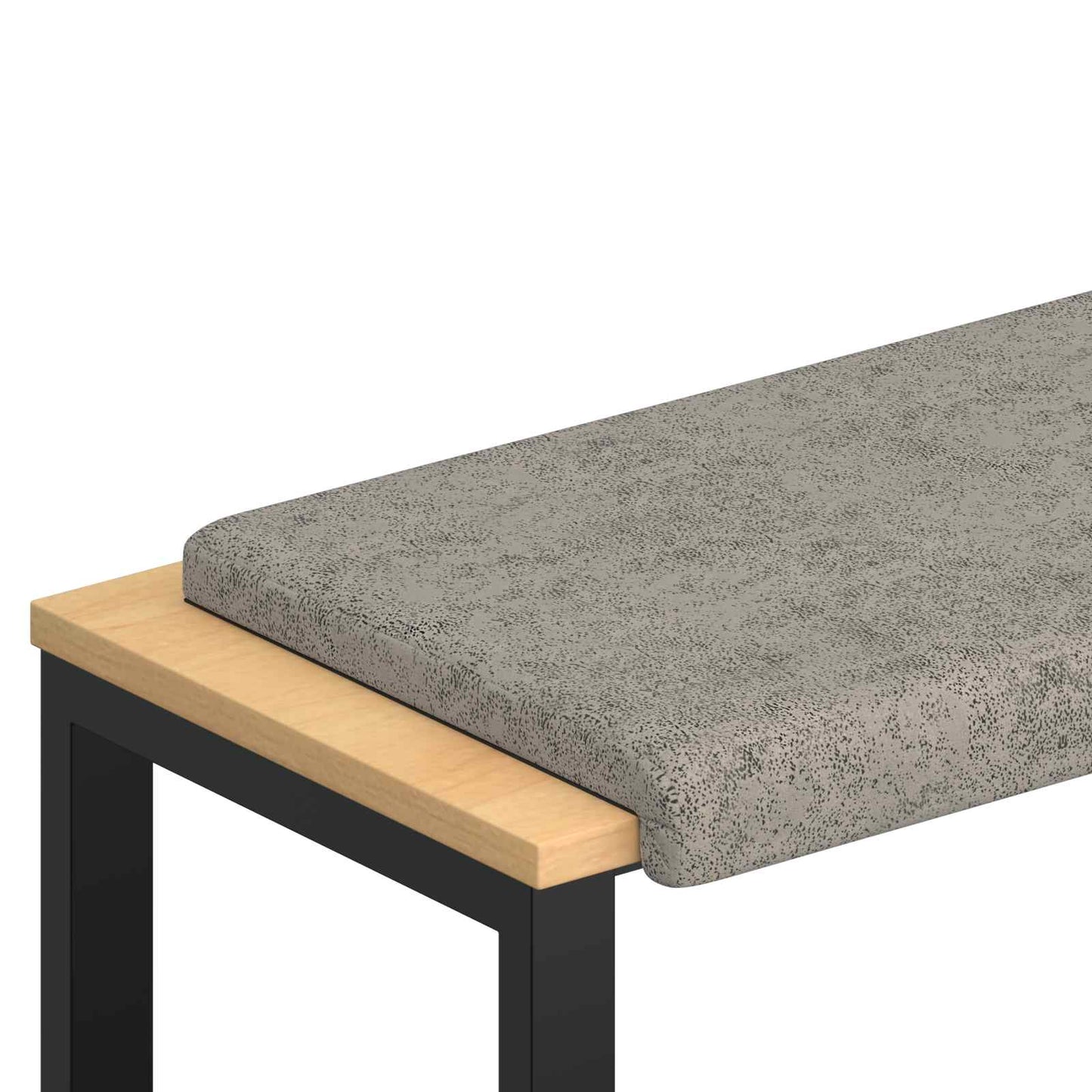 Bench Cushion Faux Suede Fabric Light Grey Depth 35 cm